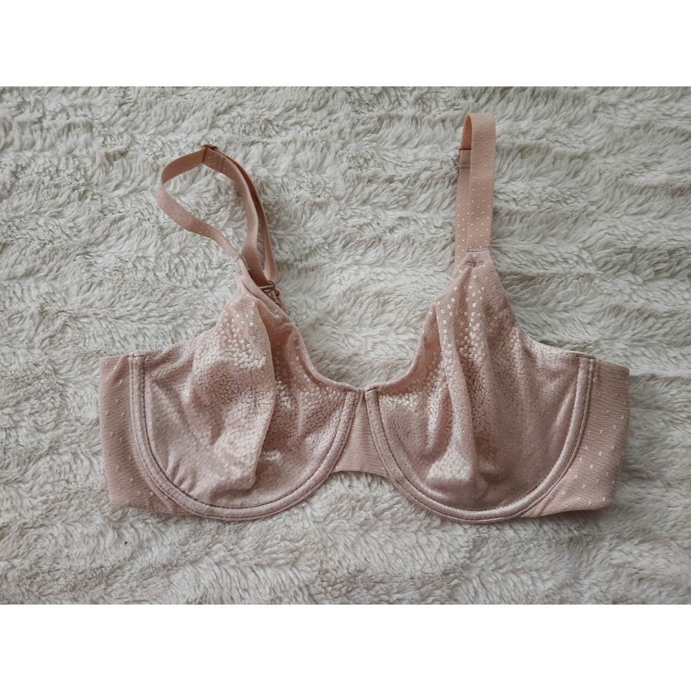 Wacoal 855303 Retro Chic Full Figure Underwire Bra Mauve Mesh Lace 34D